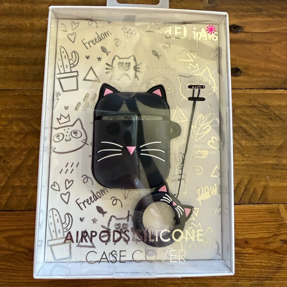 Delia’s Black Cat AirPods Silicone Case Cover